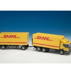 Emek Leksakslastbil Scania P DHL Distributionsbil med Släp