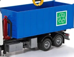 Emek Scania Recycle lastväxlare med kran och vit hytt