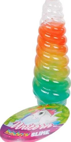 Enhörningshorn med regnbågsslime