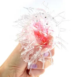 Genomskinlig Klämboll Puffer med mjuka trådar 12 cm