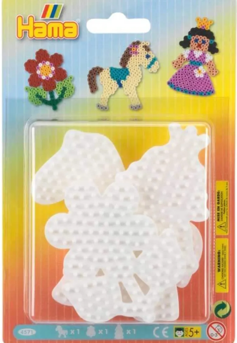 Hama Midi Pärlplattor Blomma, Häst och prinsessa 3 st