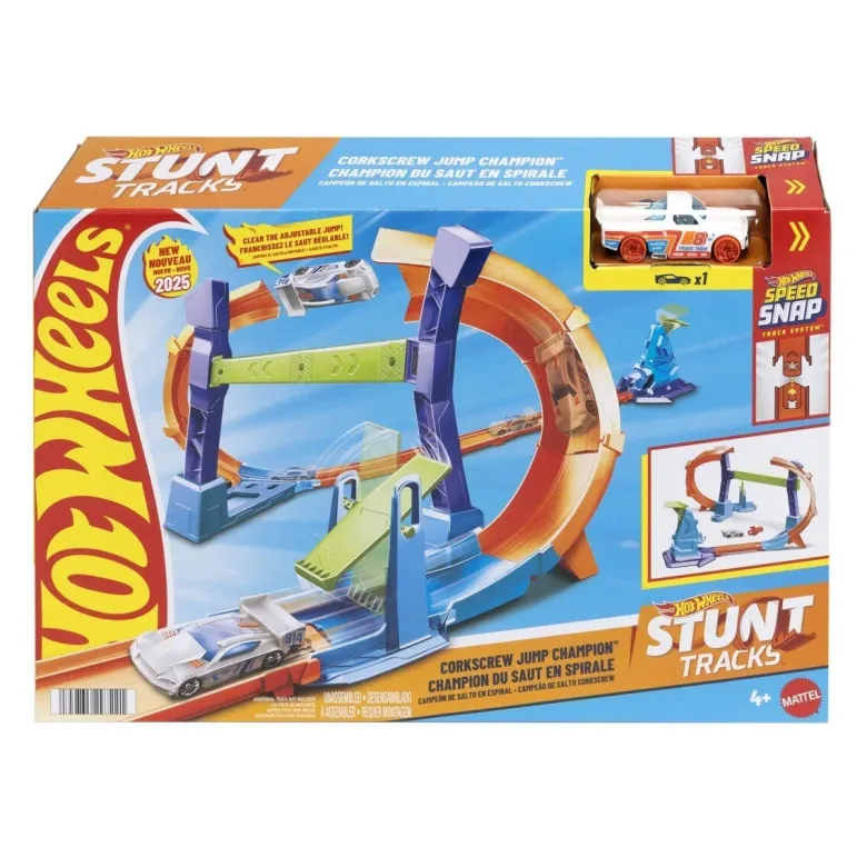 Hot Wheels Stunt Tracks Corkscrew Jump Champion