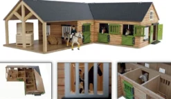 Häststall 4 st. stallboxar Deluxe till Schleich hästar Kids Globe 1:24