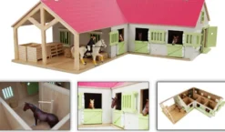 Häststall 4 st. stallboxar Deluxe Rosa till Schleich hästar Kids Globe 1:24