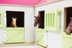 Häststall 4 st. stallboxar Deluxe Rosa till Schleich hästar Kids Globe 1:24