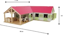 Häststall 4 st. stallboxar Deluxe Rosa till Schleich hästar Kids Globe 1:24