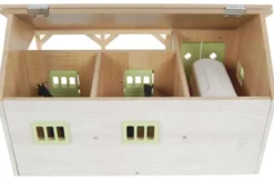 Häststall 2 st. stallboxar och garage rosa leksak Kids Globe 1:32