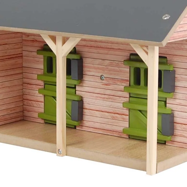 Häststall 2 st. stallboxar och garage leksak Kids Globe 1:32