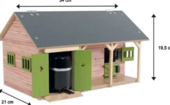 Häststall 2 st. stallboxar och garage leksak Kids Globe 1:32