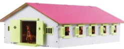 Häststall 9 st. stallboxar rosa leksak Kids Globe 1:32