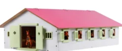 Häststall 9 st. stallboxar rosa leksak Kids Globe 1:32
