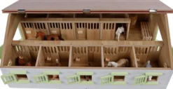 Häststall 9 st. stallboxar rosa leksak Kids Globe 1:32
