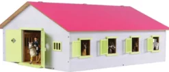 Häststall 7 st. stallboxar Rosa leksak till Schleich hästar Kids Globe 1:24