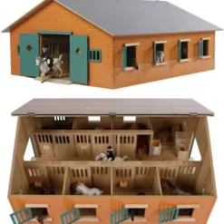 Häststall 7 st. stallboxar till Schleich hästar leksak Kids Globe 1:24