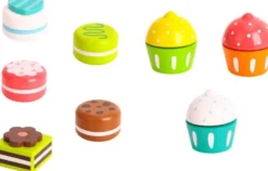 Kakfat med 8 st. kakor i trä Tooky Toy
