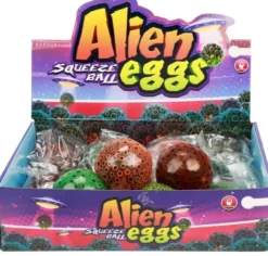 Klämboll Alienägg Fidget med mjuka svarta pärlor