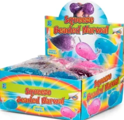Klämdjur Squeeze Beaded Narval Squishy 11 cm