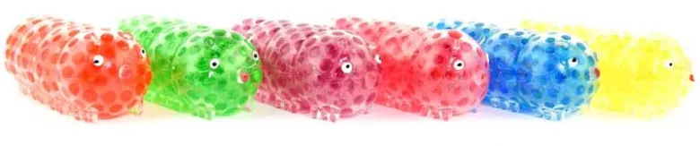 Klämlarv Squeeze Larv med mjuka pärlor Fidget 10 cm