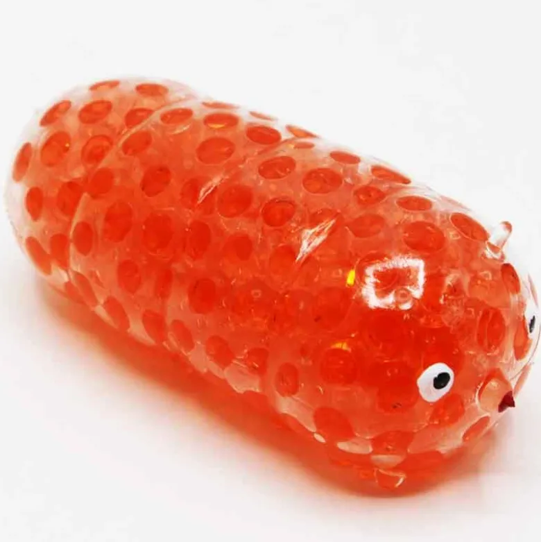 Klämlarv Squeeze Larv med mjuka pärlor Fidget 10 cm