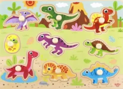 Knoppussel med figursågade dinosaurier Tooky Toy