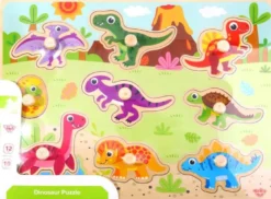 Knoppussel med figursågade dinosaurier Tooky Toy
