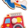 Knoppussel med figursågade fordon Tooky Toy