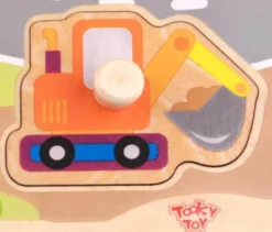 Knoppussel med figursågade fordon Tooky Toy