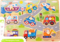 Knoppussel med figursågade fordon Tooky Toy