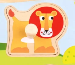 Knoppussel med figursågade vilda djur Tooky Toy