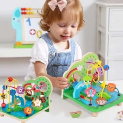 Kulbana med skogstema i trä till barn aktivitetsleksak Tooky Toy