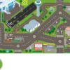 Lekmatta med Flygplats LED Trafikljus till leksaksbilar Kids Globe