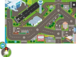 Lekmatta med Flygplats LED Trafikljus till leksaksbilar Kids Globe