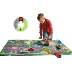 Lekmatta med LED Trafikljus till leksaksbilar Kids Globe