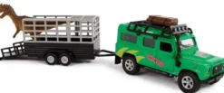 Leksaksbil Land Rover med släp och dinosaurie Kids Globe 29 cm