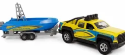 Leksaksbil SUV med båtsläp med ljud och ljus Kids Globe 29 cm