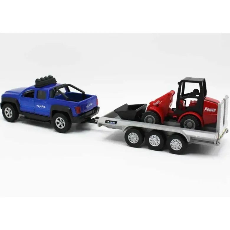 Leksaksbil SUV med trailer ljud och lampor Kids Globe 1:24