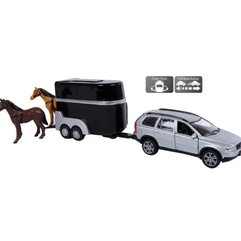Leksaksbil Volvo XC90 med hästtrailer Kids Globe