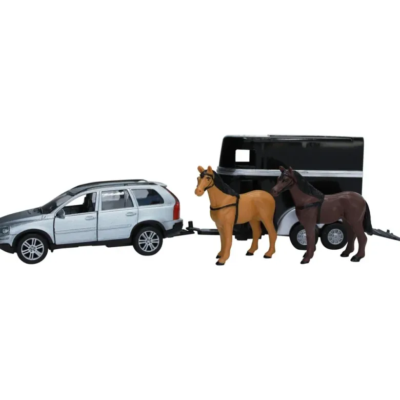 Leksaksbil Volvo XC90 med hästtrailer Kids Globe