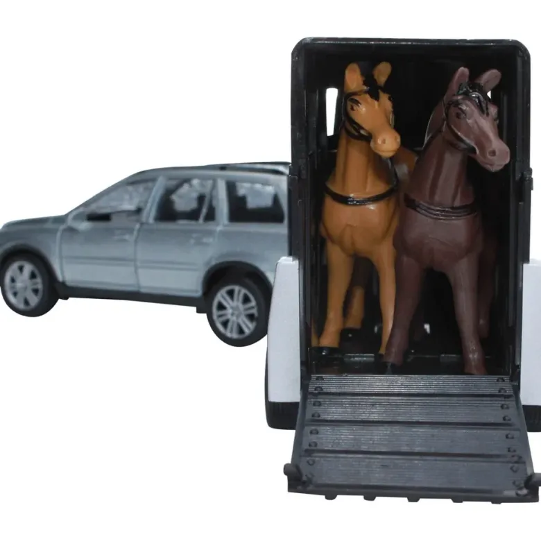 Leksaksbil Volvo XC90 med hästtrailer Kids Globe