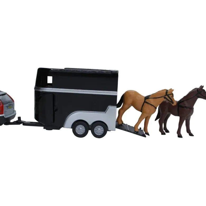 Leksaksbil Volvo XC90 med hästtrailer Kids Globe