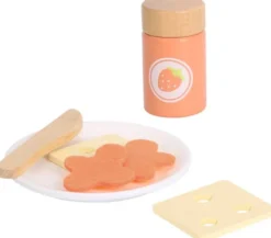 Leksaksbrödrost trä med brödskivor, pålägg Tooky Toy