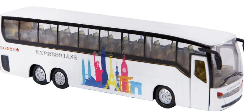 Leksaksbuss Turistbuss Pull Back Kids Globe