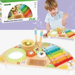Leksaksinstrument i trä slagverksinstrument för den lilla musikern Tooky Toy
