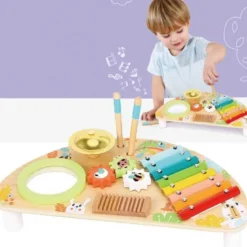 Leksaksinstrument i trä slagverksinstrument för den lilla musikern Tooky Toy