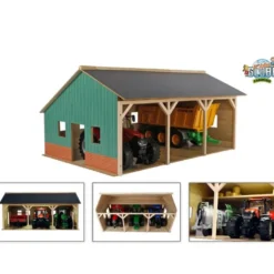 Leksaksmaskinhall för Bruder traktorer Kids Globe 1:16