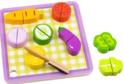Leksaksmat delbara grönsaker i trä med skärbräda Tooky Toy