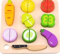 Leksaksmat delbara grönsaker i trä med skärbräda Tooky Toy