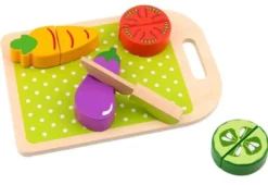 Leksaksmat delbara grönsaker i trä med skärbräda Tooky Toy