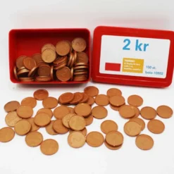 Leksakspengar 2 kr mynt 100 st