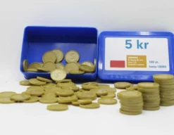 Leksakspengar 5 kr mynt 100 st